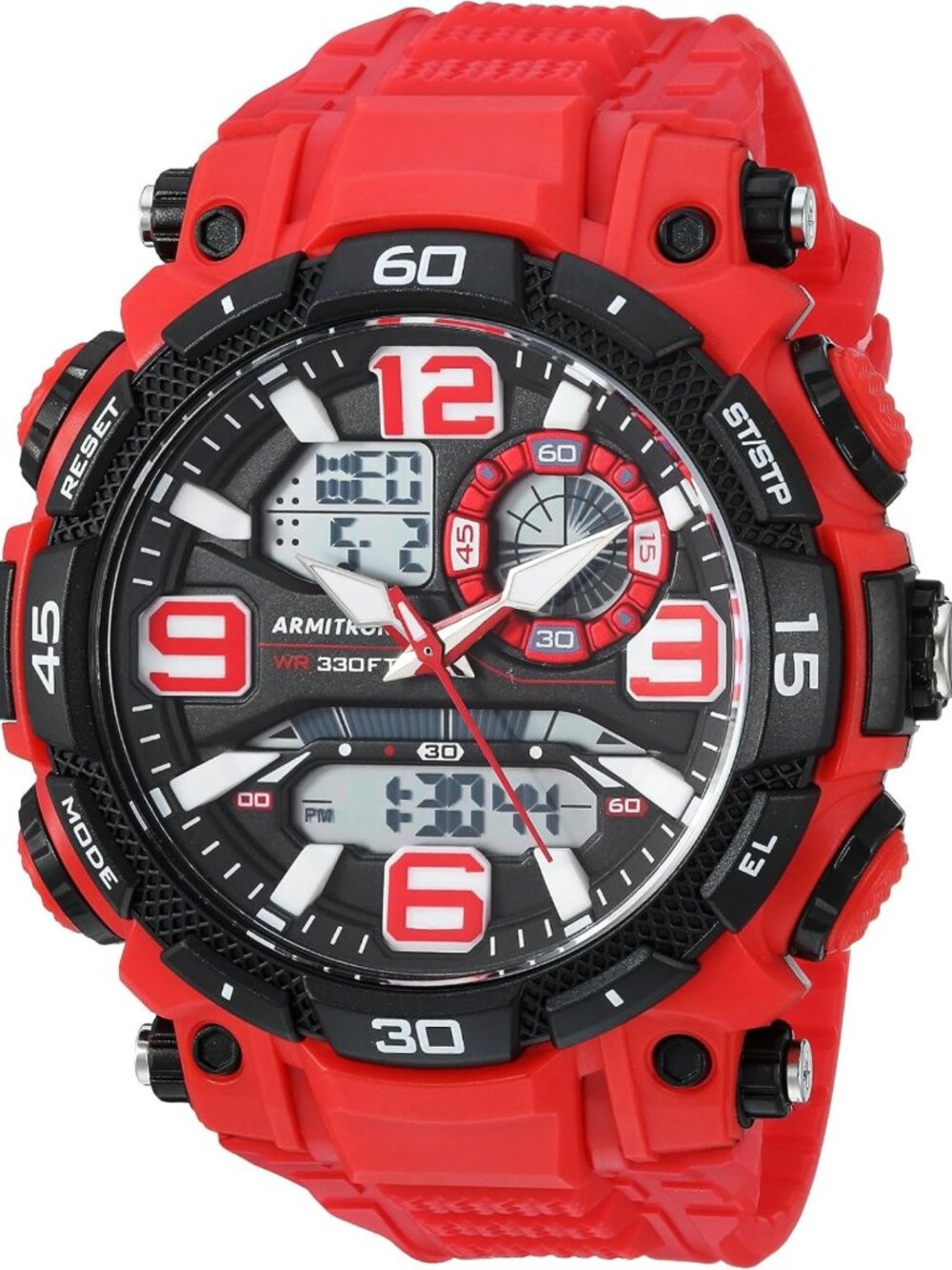 Sporty Analog-Digital Chronograph Watch with Resin Strap for Men - Stylish